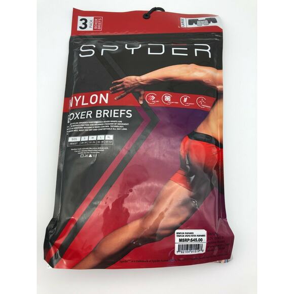 Spyder Performance Nylon Boxer Briefs Black Grey Men Size L - Picture 6 of 12